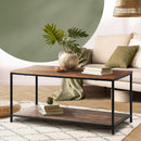 Black and Walnut 2-Tier Coffee Table with Storage Rack