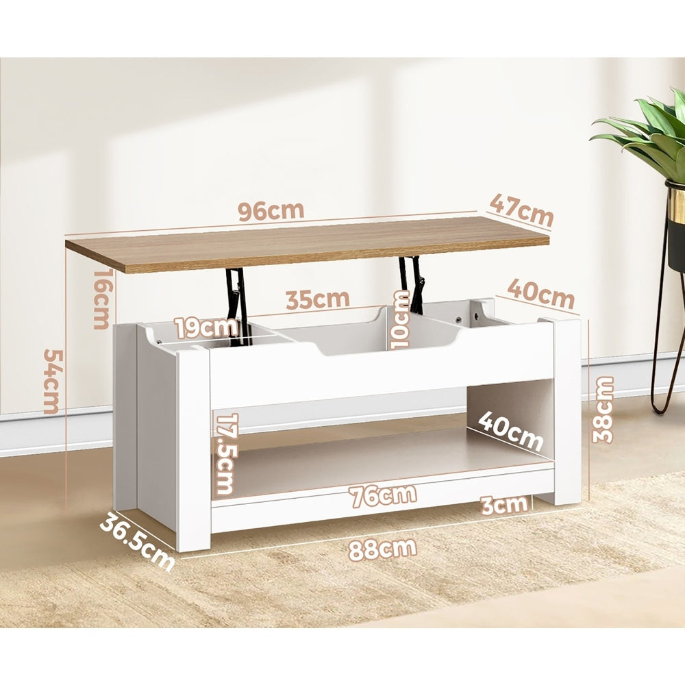 Coffee Table with Lift Up Top Hidden Storage Shelf