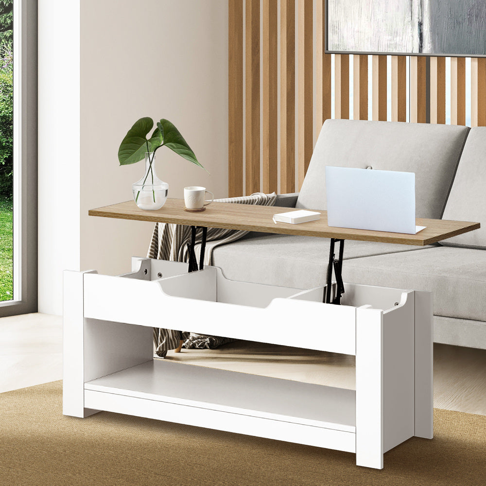 Coffee Table with Lift Up Top Hidden Storage Shelf