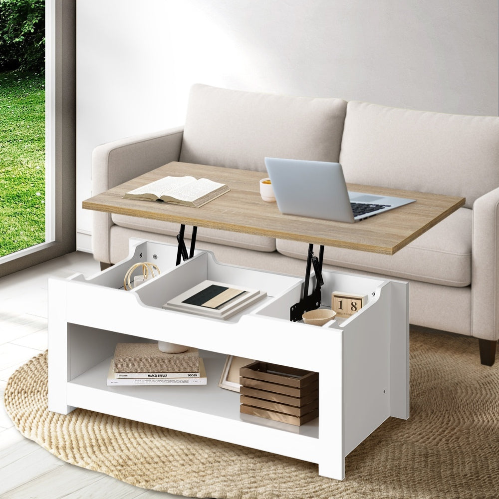 Coffee Table with Lift Up Top Hidden Storage Shelf
