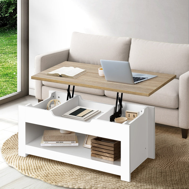 Coffee Table with Lift Up Top Hidden Storage Shelf