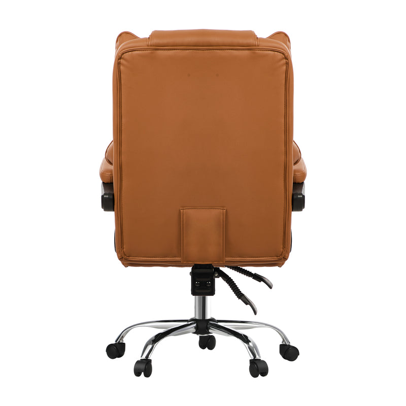 Brown Premium PU Leather Gaming Office Chair with Massage