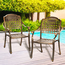Set of 2 Cast Aluminum Outdoor Dining Chairs