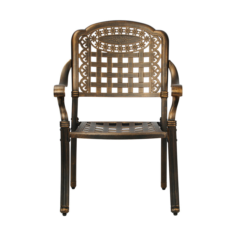 Set of 2 Cast Aluminum Outdoor Dining Chairs