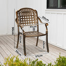 Set of 2 Cast Aluminum Outdoor Dining Chairs