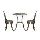 3 PCS Outdoor Set with Cast Aluminum Bronze Table and Chairs