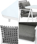 Outdoor Rattan Dining Set with Marble Style Table and Chairs