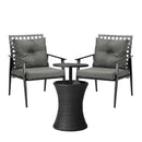 Black 2 Seater Outdoor Furniture Set with Ice Bucket Table
