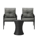 Black 2 Seater Outdoor Furniture Set with Ice Bucket Table