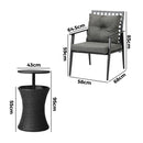 Black 2 Seater Outdoor Furniture Set with Ice Bucket Table