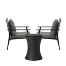 Black 2 Seater Outdoor Furniture Set with Ice Bucket Table