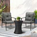 Black 2 Seater Outdoor Furniture Set with Ice Bucket Table