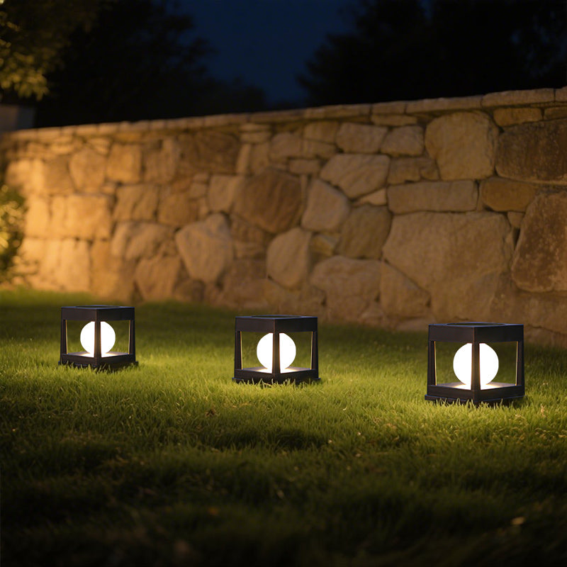 2LED Outdoor Solar Lawn Light Waterproof Column Head Light