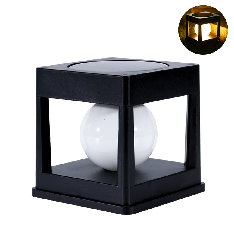 2LED Outdoor Solar Lawn Light Waterproof Column Head Light