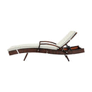 Beige & Brown Adjustable Waterproof Outdoor Sun Lounger