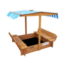 Wooden Kids Sandpit Sandbox with Canopy Beach Play