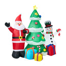 Christmas Santa Claus & Snowman Inflatable Set with LED Light