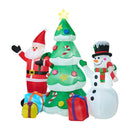 Christmas Santa Claus & Snowman Inflatable Set with LED Light