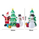 Christmas Santa Claus & Snowman Inflatable Set with LED Light