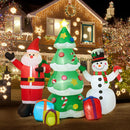 Christmas Santa Claus & Snowman Inflatable Set with LED Light