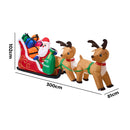 Christmas Inflatable Santa Claus Sleigh Reindeers with LED Light
