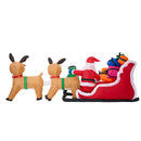 Christmas Inflatable Santa Claus Sleigh Reindeers with LED Light