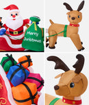 Christmas Inflatable Santa Claus Sleigh Reindeers with LED Light