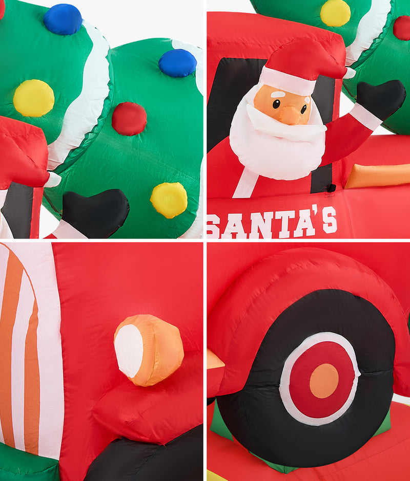Christmas Inflatable Santa's Truck with LED Lights