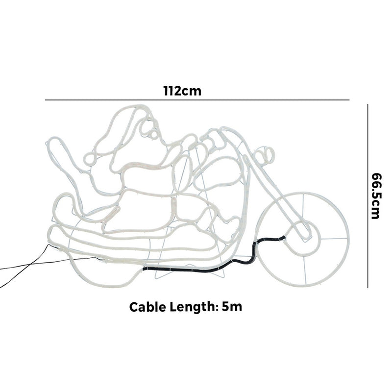 Christmas LED Motif Rope Lights Santa on Motorbike