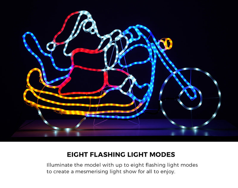 Christmas LED Motif Rope Lights Santa on Motorbike