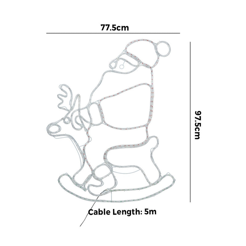 Christmas LED Motif Rope Lights Santa Claus Rocking Reindeer