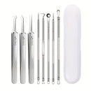 8-Piece Blackhead Remover Kit Stainless Steel Blemish & Acne Extraction Tools