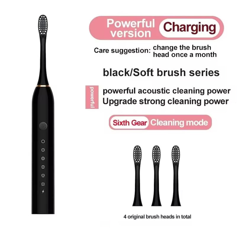 Electric Ultrasonic Toothbrush USB Charging Waterproof Adult Tooth Cleaner