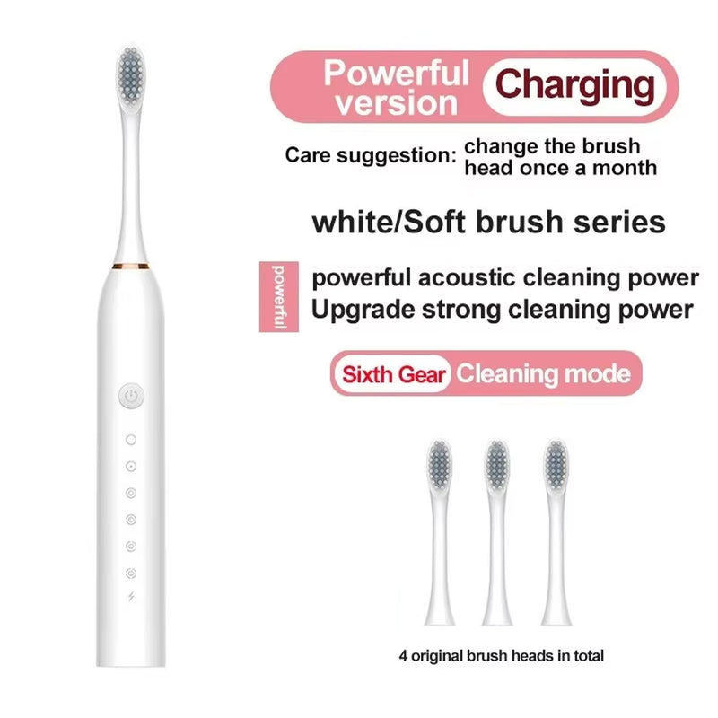 Electric Ultrasonic Toothbrush USB Charging Waterproof Adult Tooth Cleaner