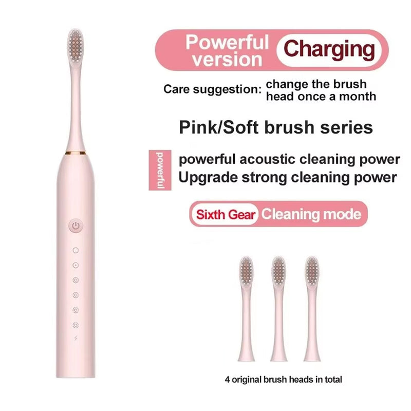 Electric Ultrasonic Toothbrush USB Charging Waterproof Adult Tooth Cleaner