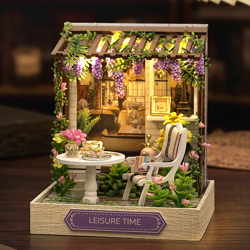 Mini DIY Flower House Handmade 3D Puzzle Assembly Building Toys
