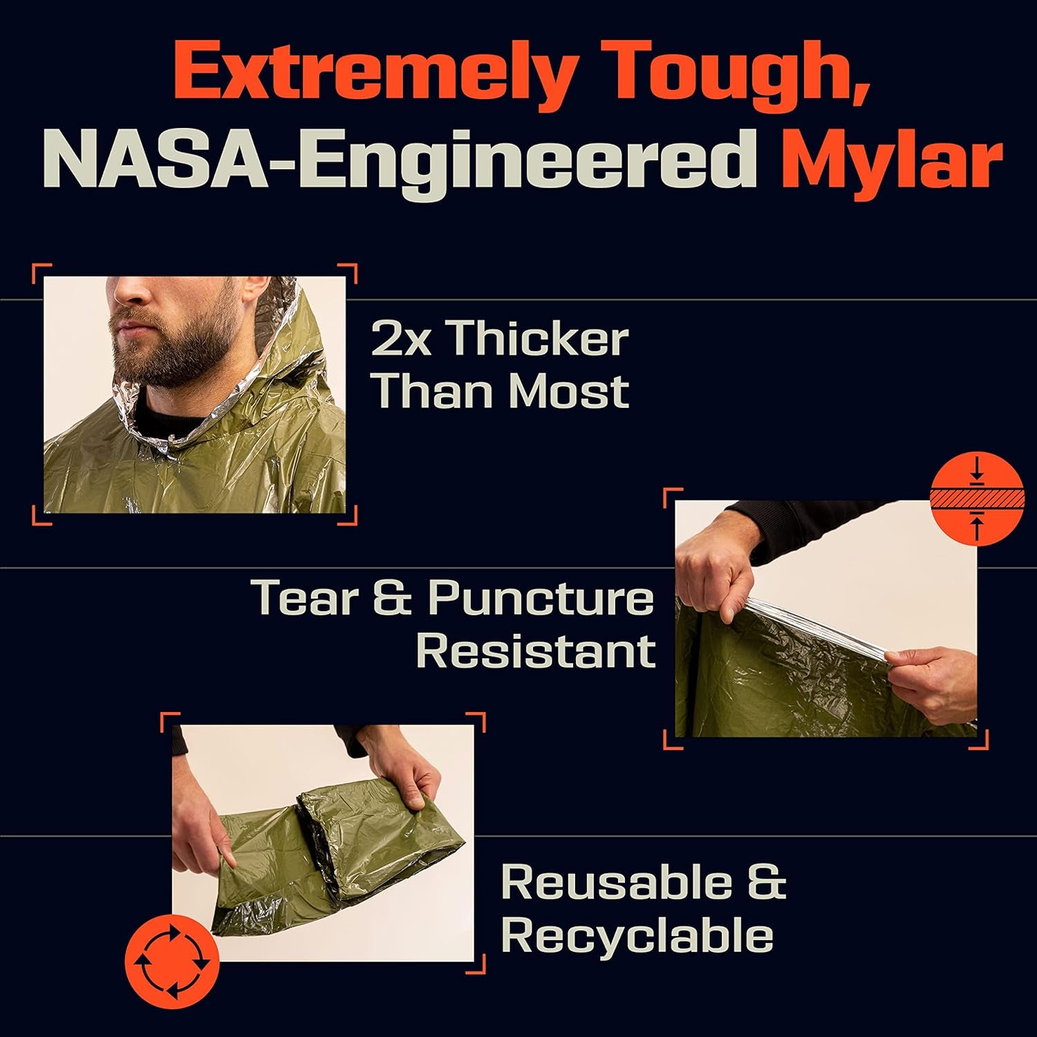 Emergency Water Proof Raincoat Aluminum Film Disposable Cold Insulation Rainwear Blanket