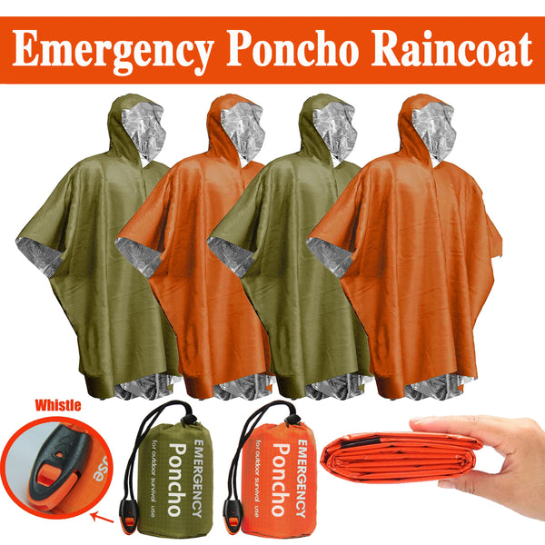 Emergency Water Proof Raincoat Aluminum Film Disposable Cold Insulation Rainwear Blanket