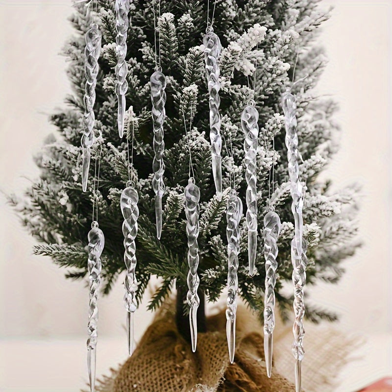 Crystal Clear Christmas Tree Ornaments Icicle Decorations