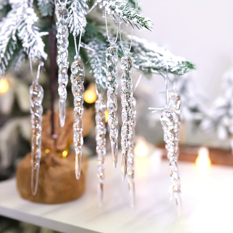Crystal Clear Christmas Tree Ornaments Icicle Decorations