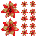 Christmas Glitter Artifical Flower Ornaments