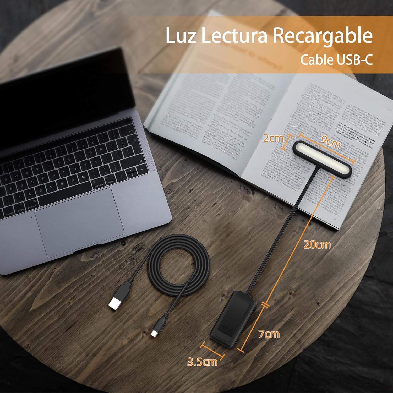 14 LEDs Book Light USB Rechargeable Flexible Easy Clip Reading Light
