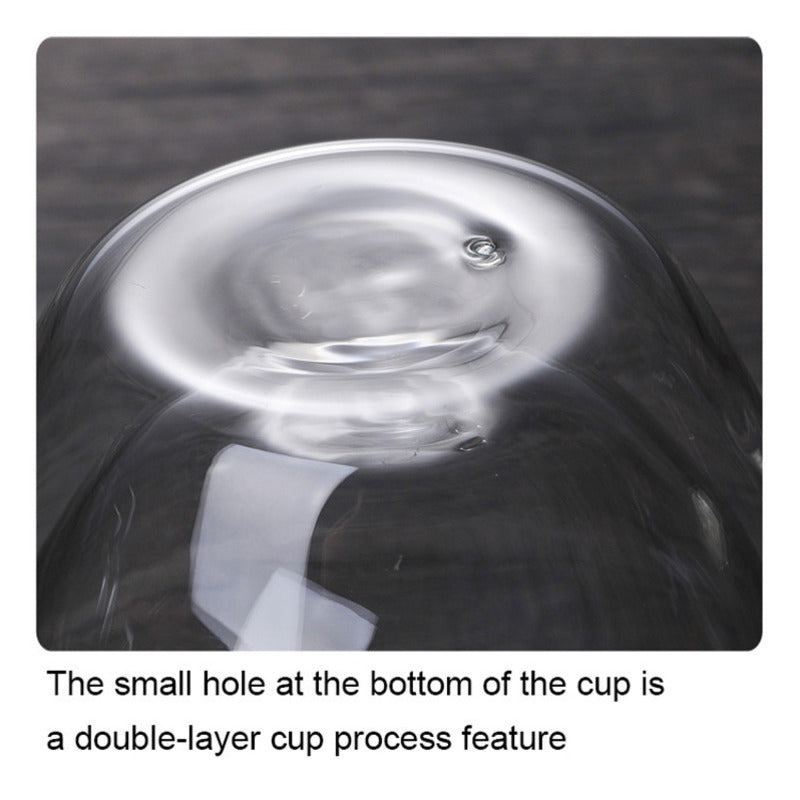 Heat Insulation Transparent Double Wall Glass Cup