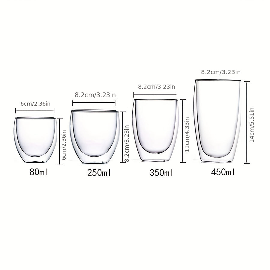 Heat Insulation Transparent Double Wall Glass Cup