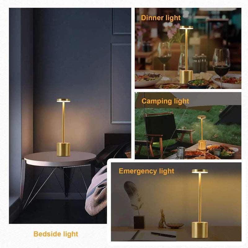 Rechargeable Sensor LED Table Lamp 3 Colors Adjustable Bedside Creative Ambient Light