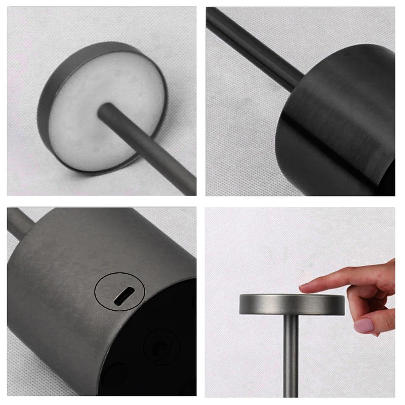 Rechargeable Sensor LED Table Lamp 3 Colors Adjustable Bedside Creative Ambient Light