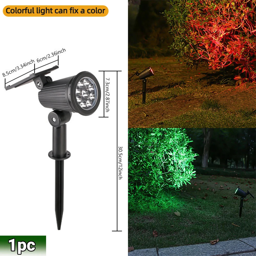 9 LED Solar Spot Lights Outdoor RGB Solar Landscape Lights