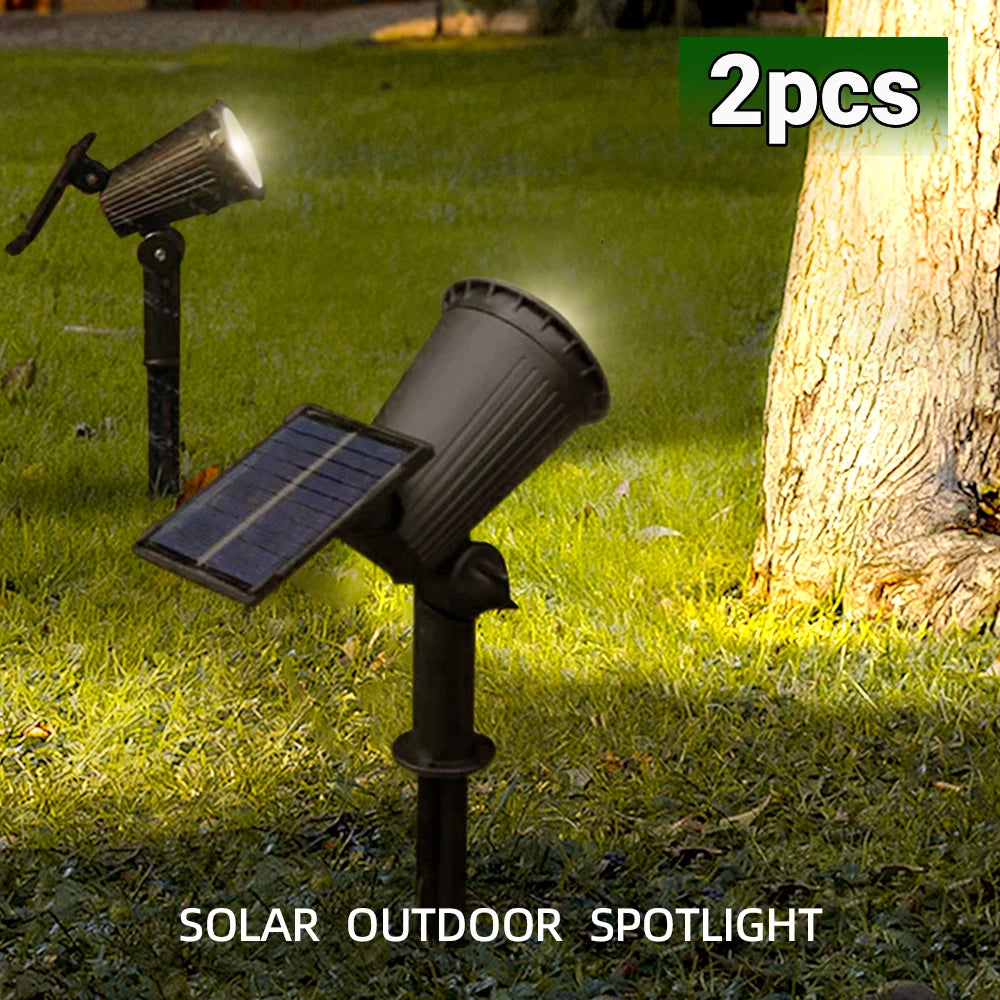 9 LED Solar Spot Lights Outdoor RGB Solar Landscape Lights