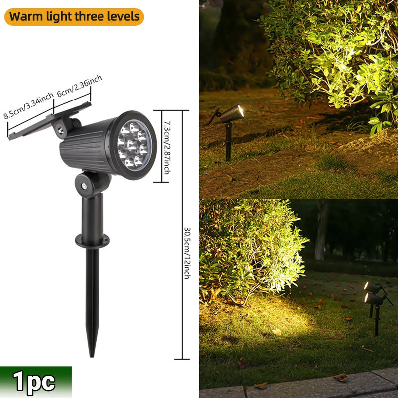 9 LED Solar Spot Lights Outdoor RGB Solar Landscape Lights