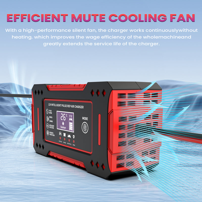 6A 12V LCD Display Intelligent Car Battery Charging Unit